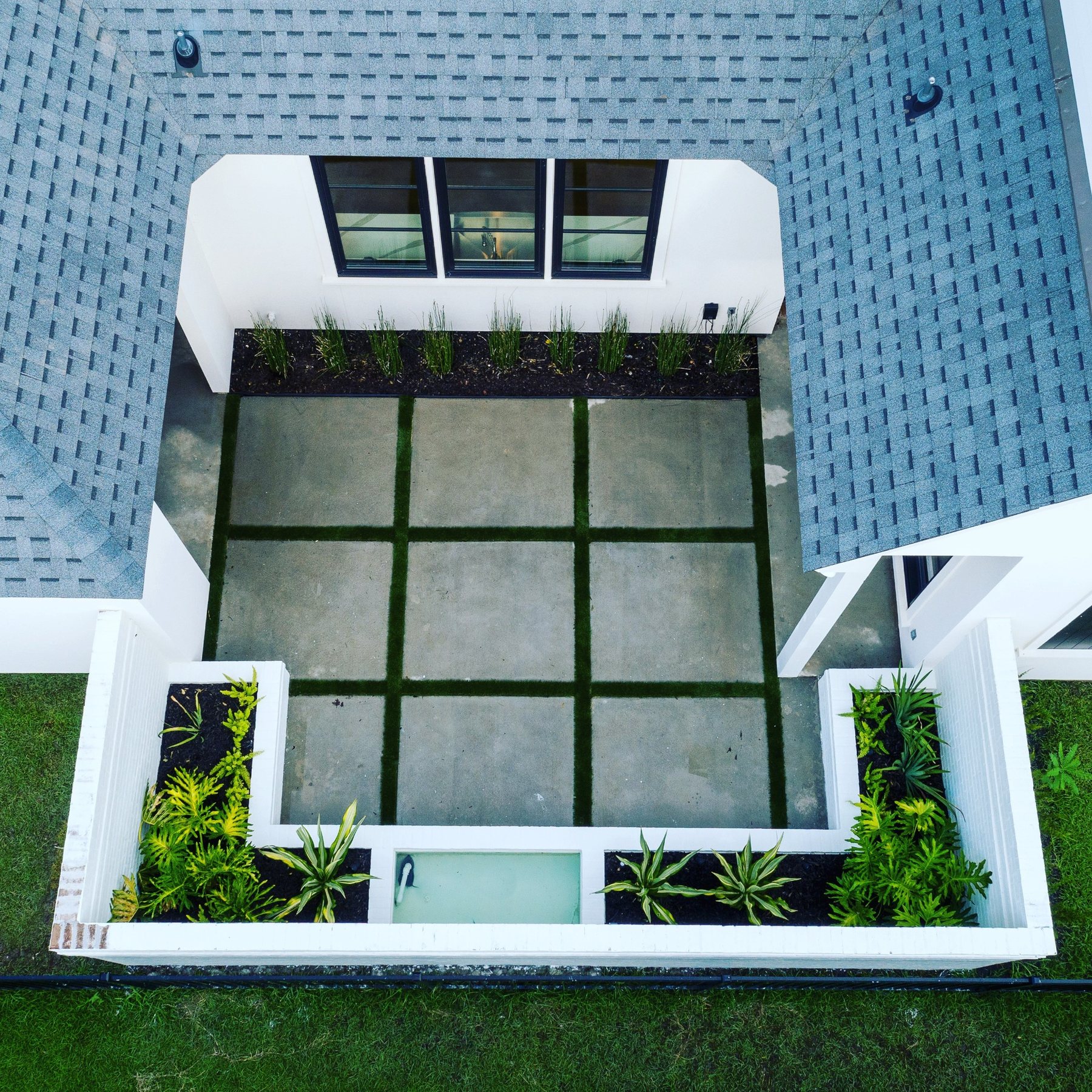 Aerial courtyard detail